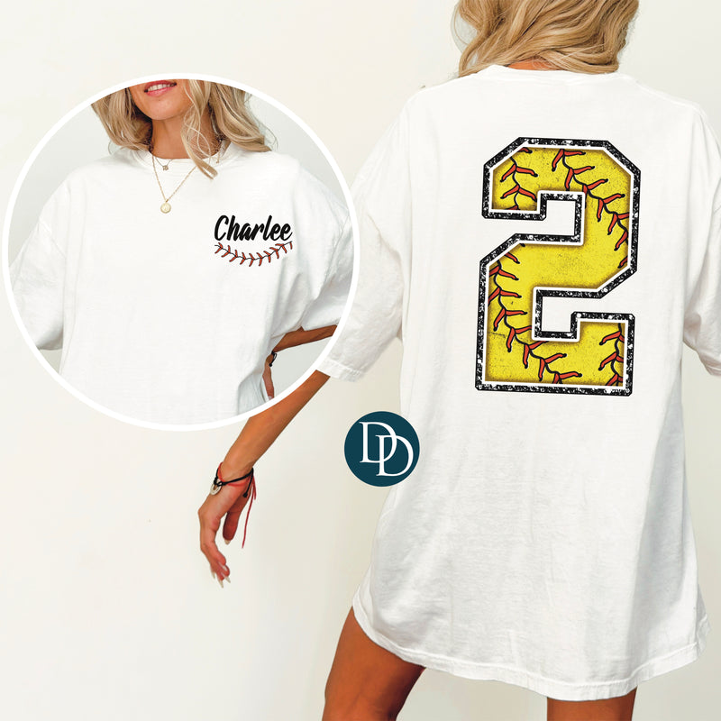 Semi-Custom Softball Name & Number Back *DTF Transfer*