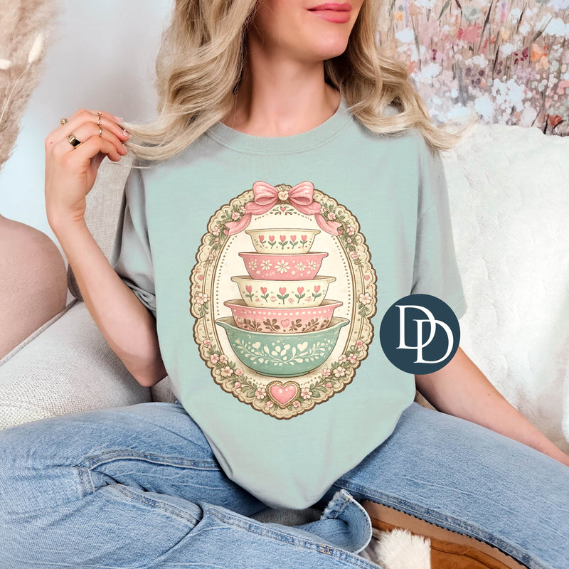 OVERSIZED Vintage Dishes Stack *DTF Transfer*