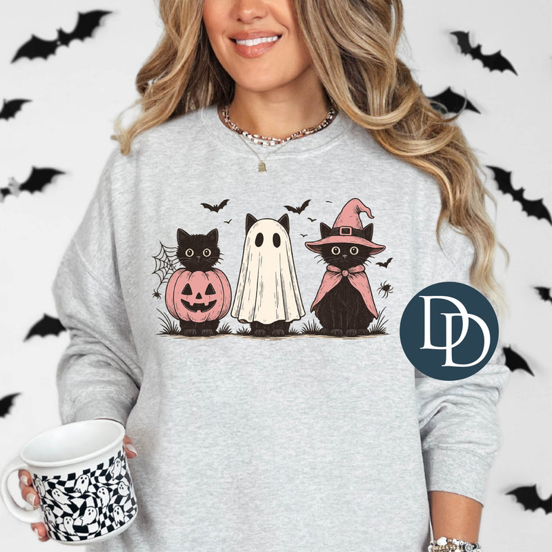 Vintage Halloween Costume Cat Trio *DTF Transfer*