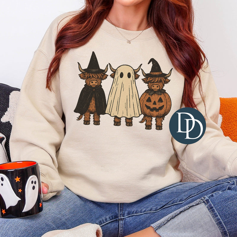 Vintage Halloween Costume Highland Cows *DTF Transfer*