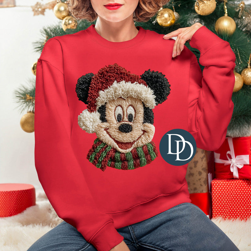 Vintage Winter MickE Faux Yarn *DTF Transfer*