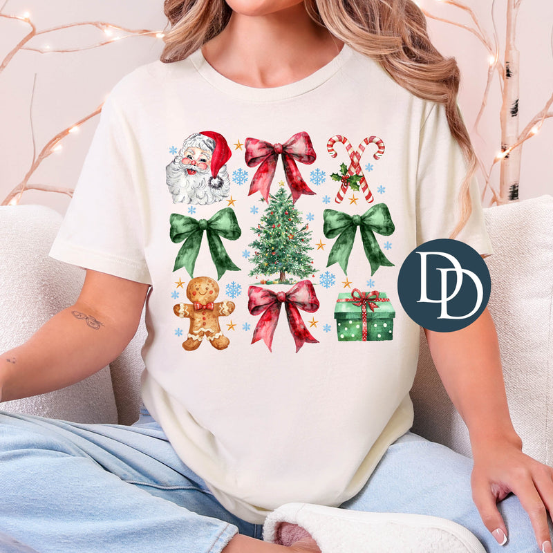 Watercolor Christmas Character Coquettes *DTF Transfer*