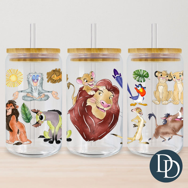 Watercolor Lion Simba Nala Friends *UV DTF Cup Wrap*