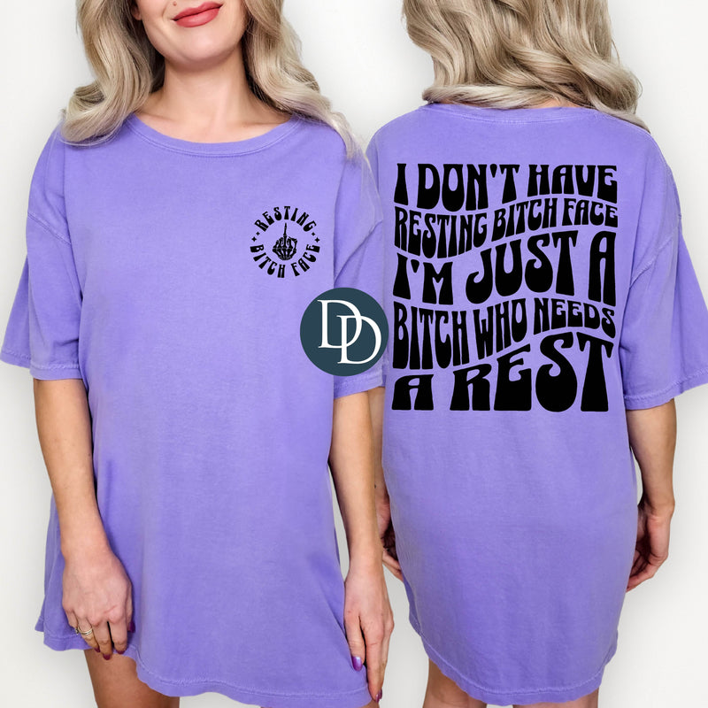 OVERSIZED Wavy Btch Face with Pocket Print *DTF Transfer*