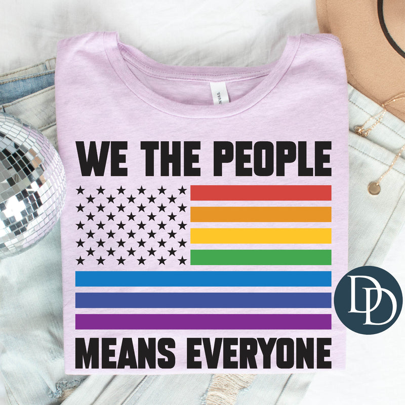 We The People LGBTQ Flag Black Ink *DTF Transfer*