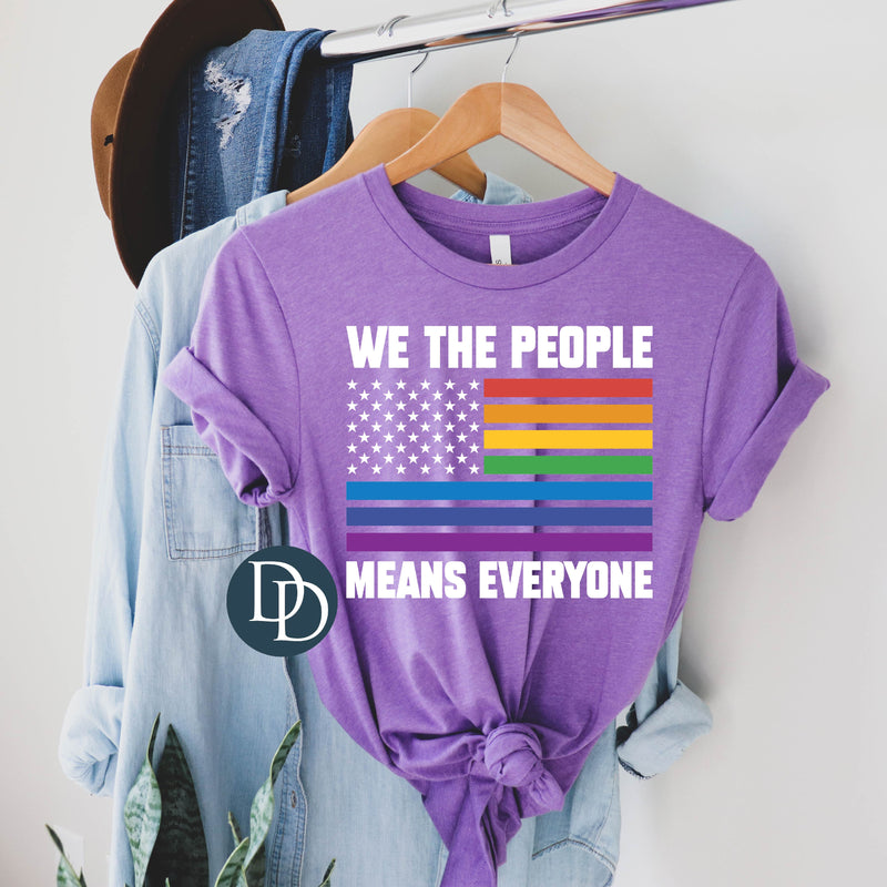 We The People LGBTQ Flag White Ink *DTF Transfer*