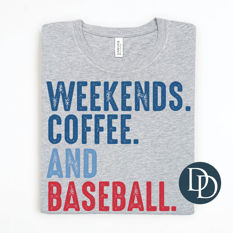 Weekends Coffee Baseball Line Word Art *DTF Transfer*