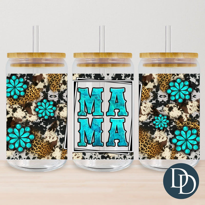 Western Turquoise Mama *UV DTF Cup Wrap*