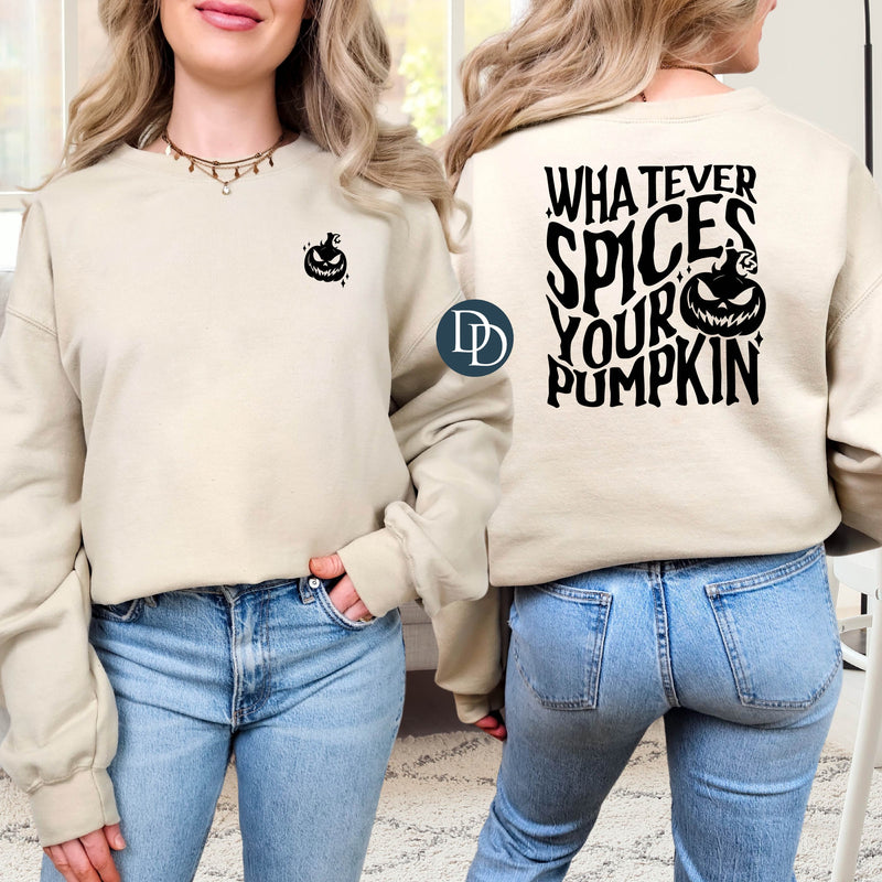 Whatever Spices Your Pumpkin With Mini Pocket Accent (Black Ink) *Screen Print Transfer*