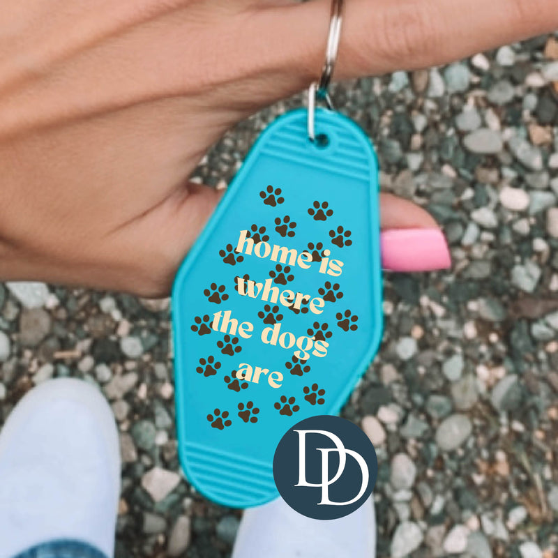 Where The Dogs Are Neutral Paws *Motel Keychain UV DTF Decal*