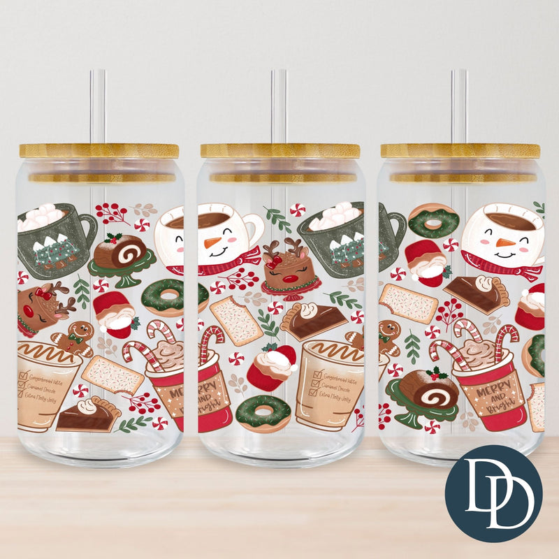 Whimsy Christmas Snacks And Drinks *UV DTF Cup Wrap*