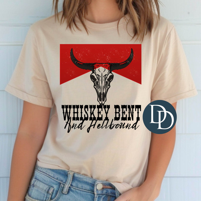 Whiskey Bent Hell Bound Skull *DTF Transfer*