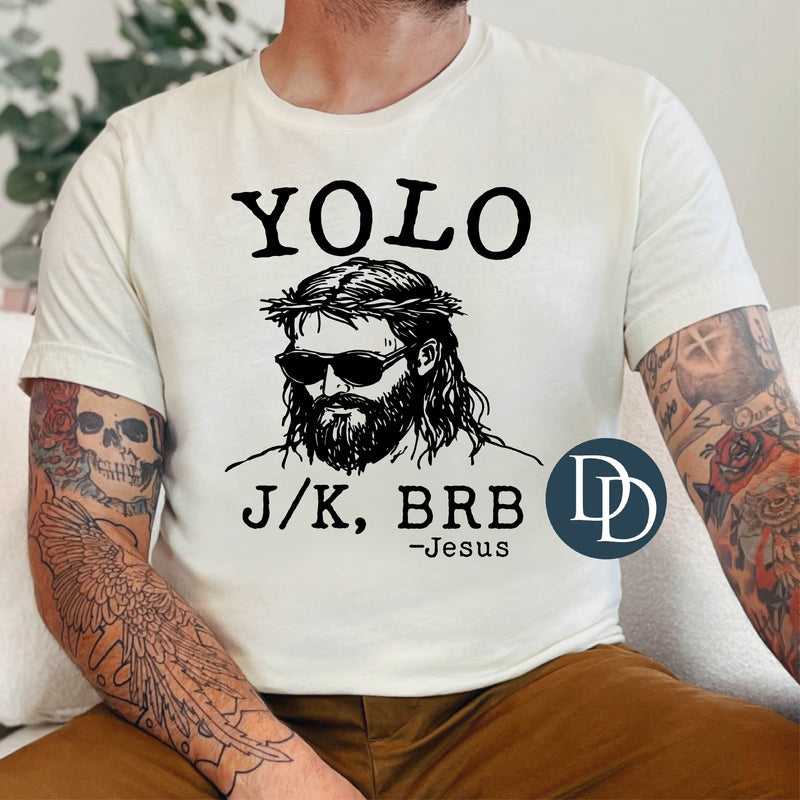 YOLO Jesus Crown of Thorns (Black Ink) *Screen Print Transfer*