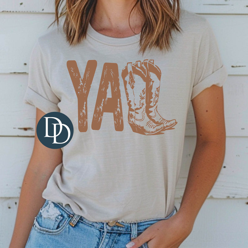 Yall Boots (Doe Brown Ink) - NOT RESTOCKING - *Screen Print Transfer*