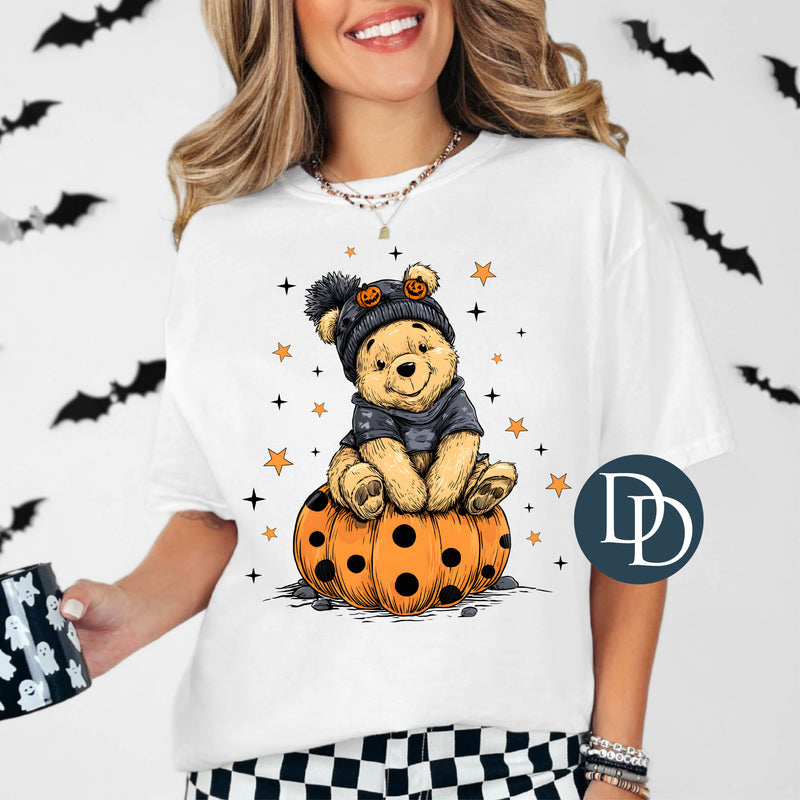 Yellow Bear Halloween Pumpkin *DTF Transfer*