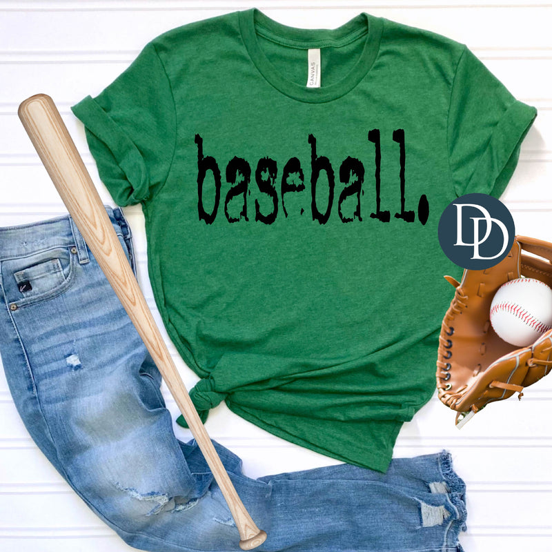 Baseball Typo Font (Black Ink) *Screen Print Transfer*