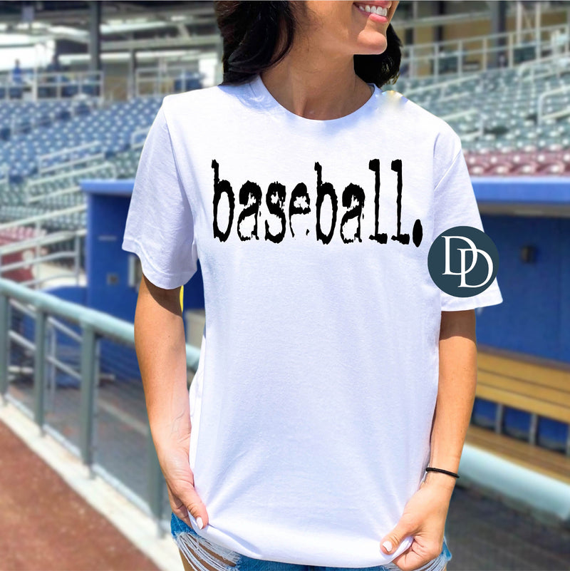 Baseball Typo Font (Black Ink) *Screen Print Transfer*