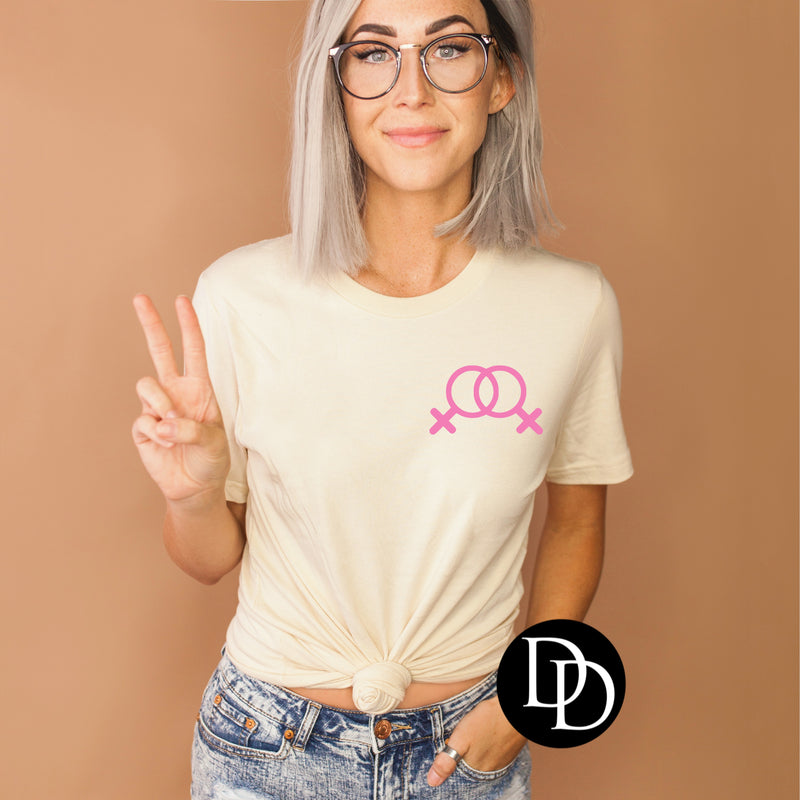 Lesbian Symbols (Pink Ink) *Screen Print Transfer*