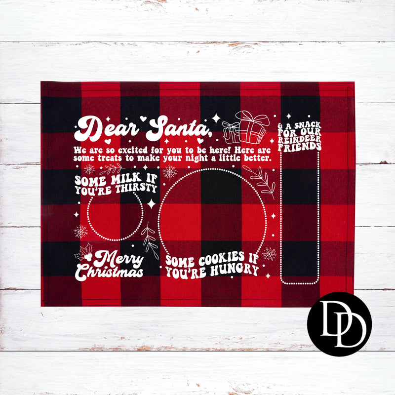 Retro Dear Santa Placemat (White Ink) *Screen Print Transfer*